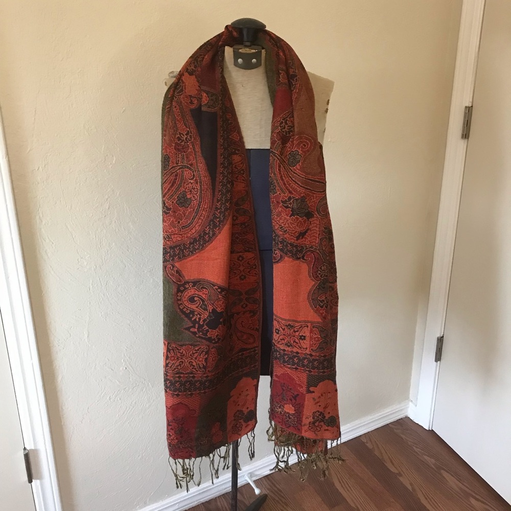 Red Pashmina Wrap Scarf